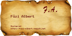 Füzi Albert névjegykártya